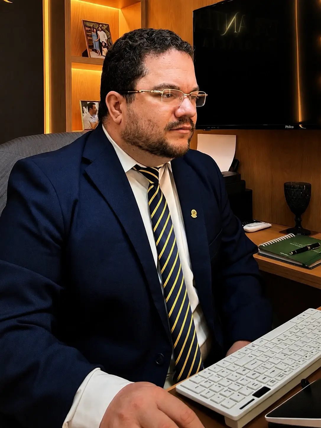 Advogado Felipe Antero no escritório